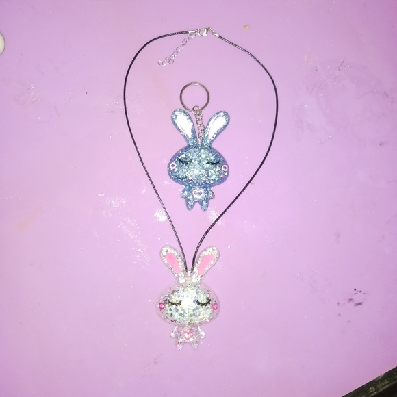 Acrylic Bunny I can make this any color and into a Keychain or cord necklace! - Picture 2 of 3